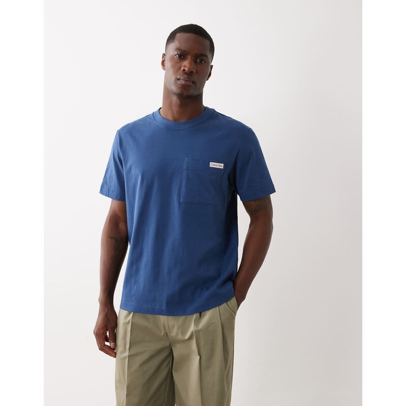 Calvin Klein Jeans Monogram t-shirt in denim blue