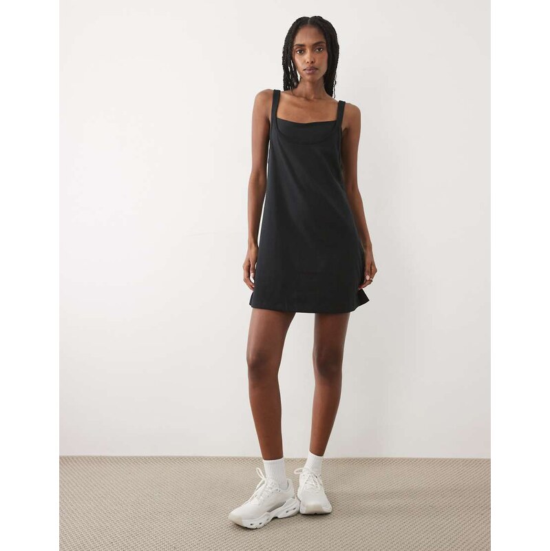 Abercrombie & Fitch YPB double layer strappy dress in black