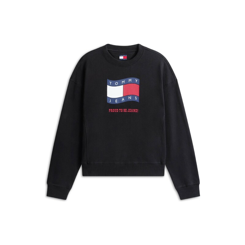 Tommy Jeans Mikina námořnická modř / červená / černá / bílá