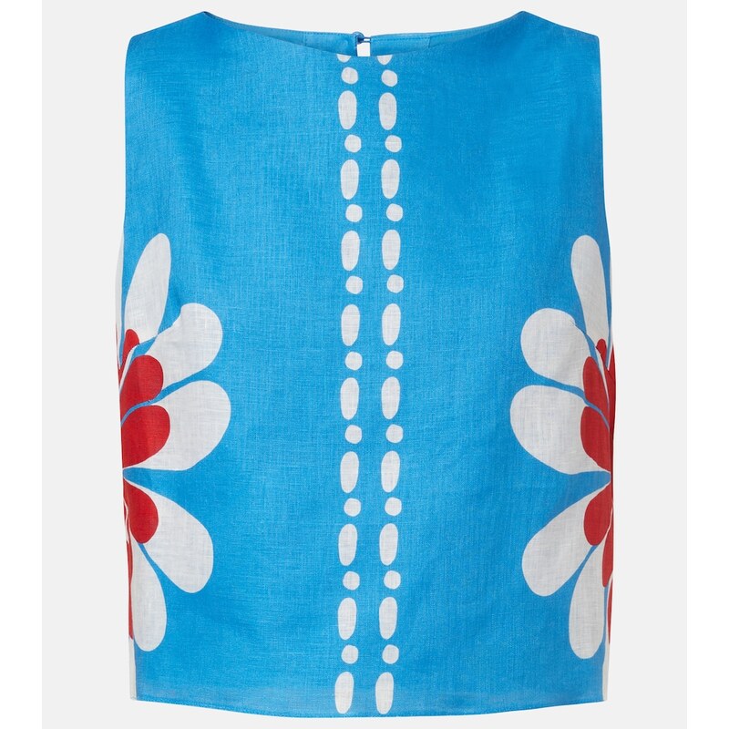 Cala de la Cruz Avelino floral linen top