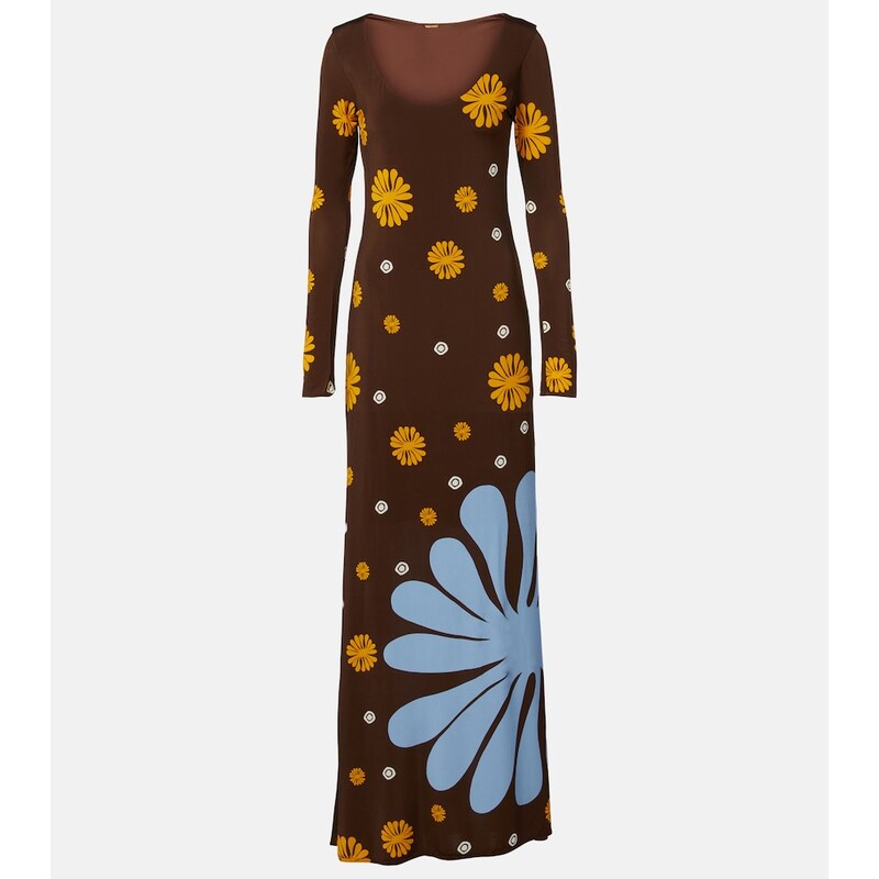 Cala de la Cruz Rocco floral jersey maxi dress