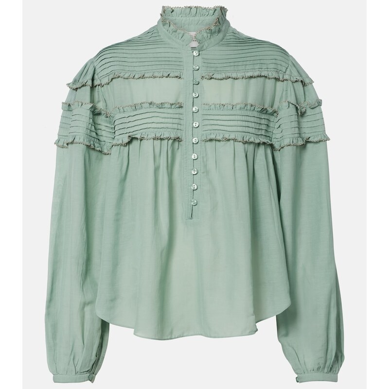 Marant Etoile Doana cotton-blend ruffled blouse