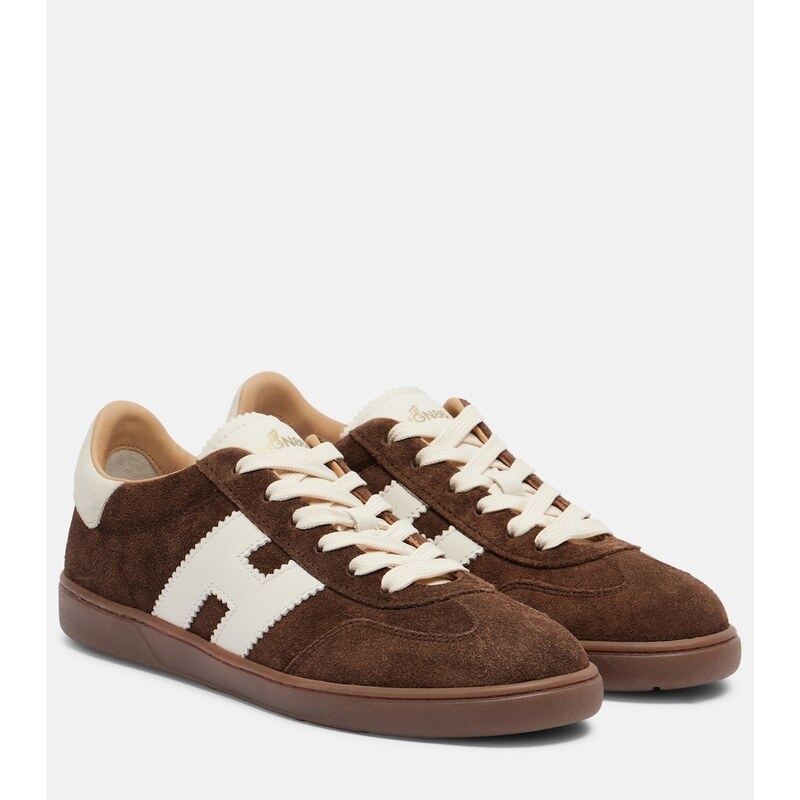 Hogan H647 leather-trimmed suede sneakers
