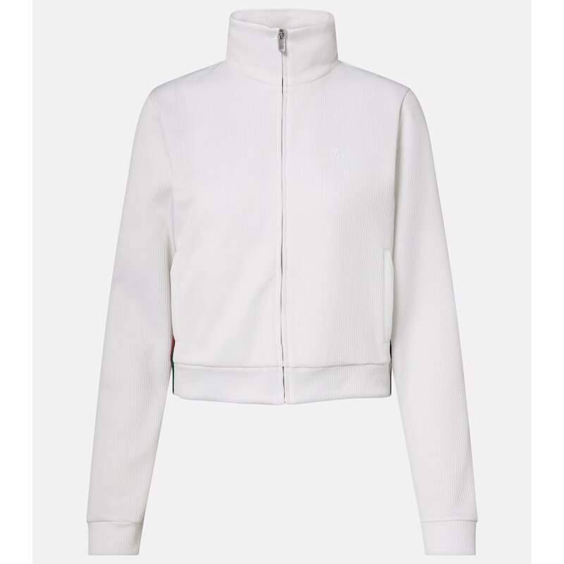 Gucci Ribbed-knit cropped sweatshirt