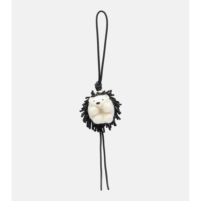 Loewe Hedgehog beaded wool bag charm