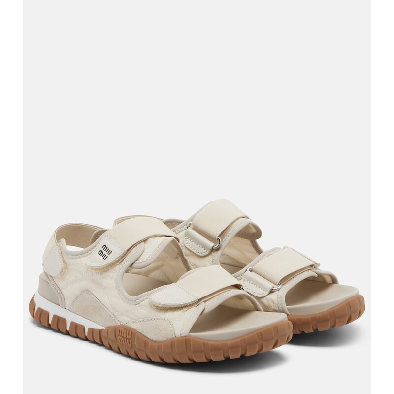 Miu Miu Tyre leather-trimmed sandals