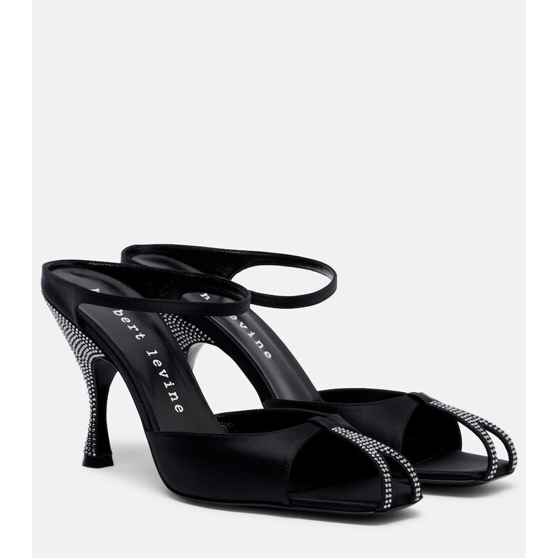 Herbert Levine Hidden Gem embellished satin mules