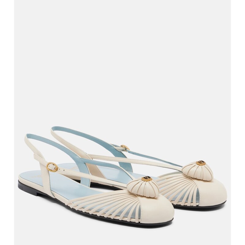 Valentino Garavani CÅur Royal leather slingback flats