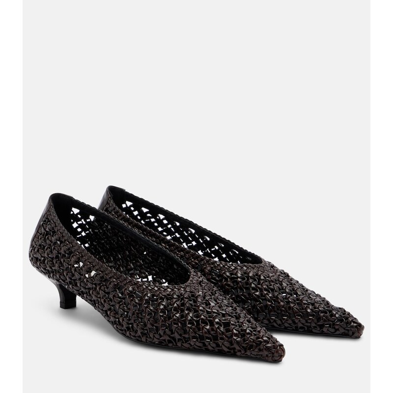 Toteme Sharp woven leather pumps