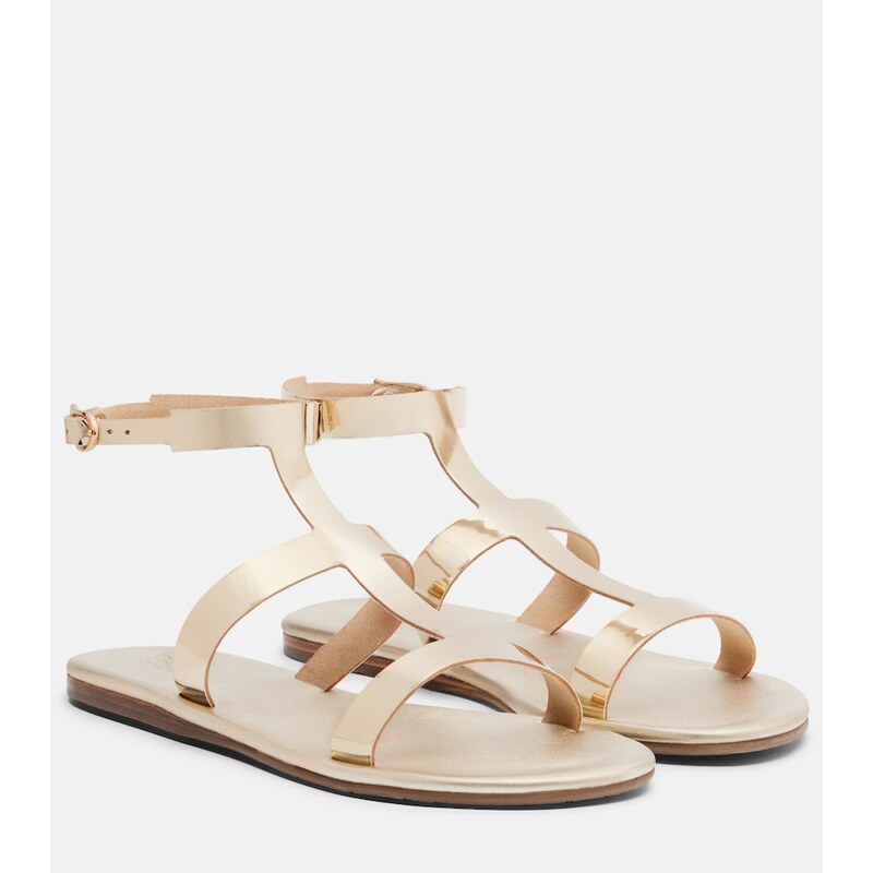 Ancient Greek Sandals Fedra metallic leather gladiator sandals