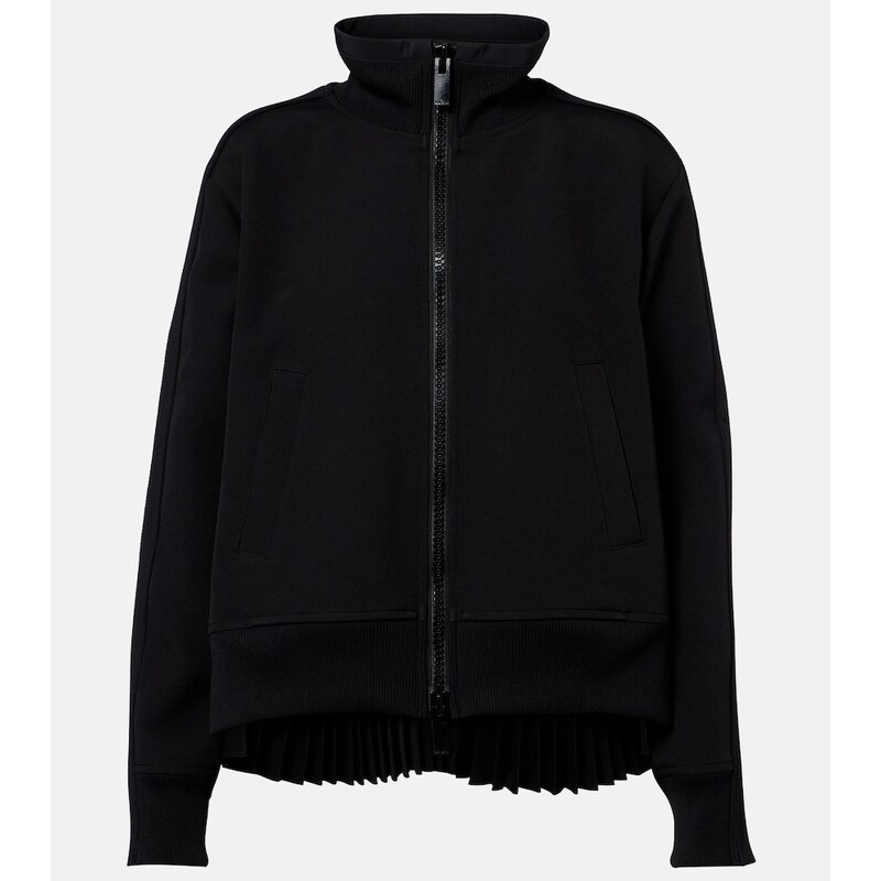 Sacai Paneled twill zip-up sweatshirt