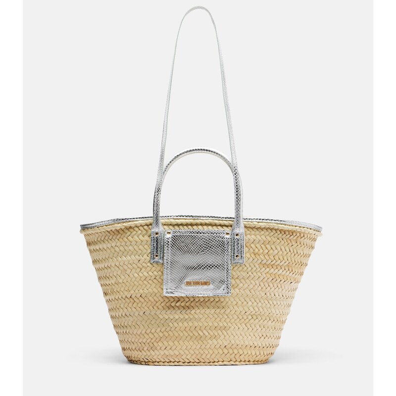 Jacquemus Soli Medium croc-effect raffia basket bag