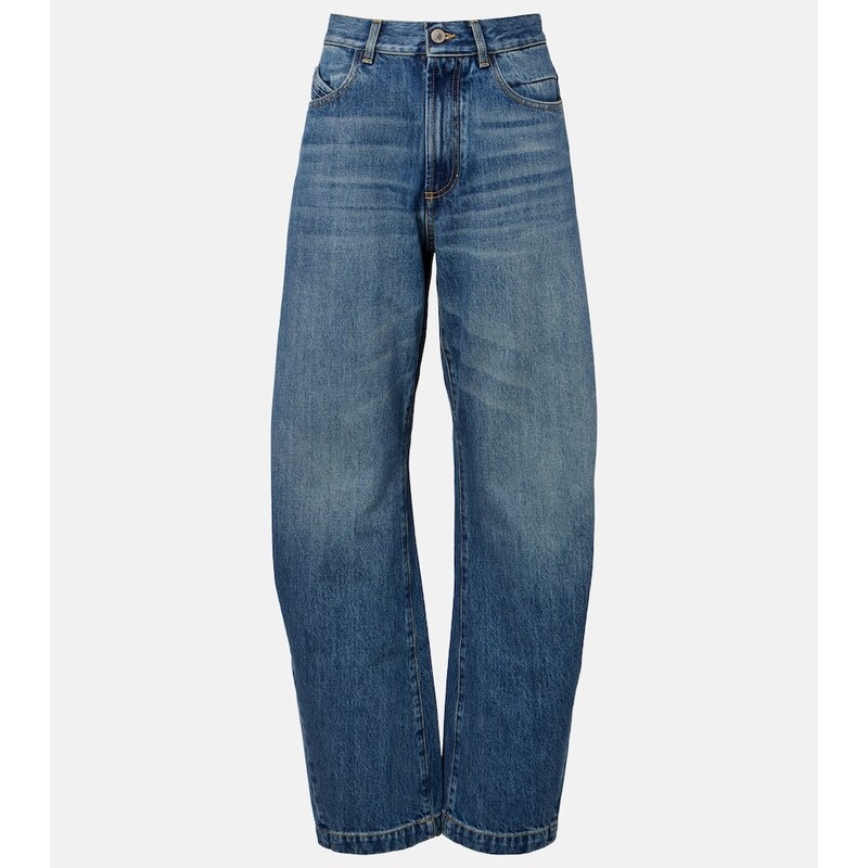 The Attico Mid-rise barrel-leg jeans
