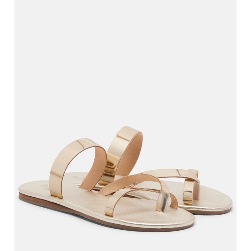Ancient Greek Sandals Daphnae metallic leather sandals