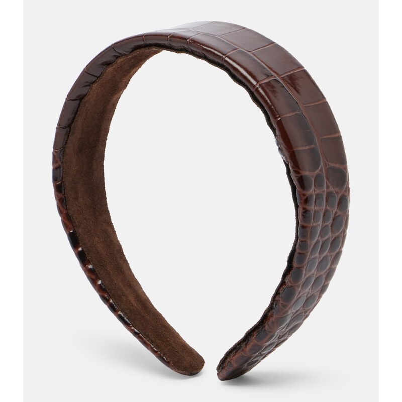 Jennifer Behr Cruz croc-effect leather headband