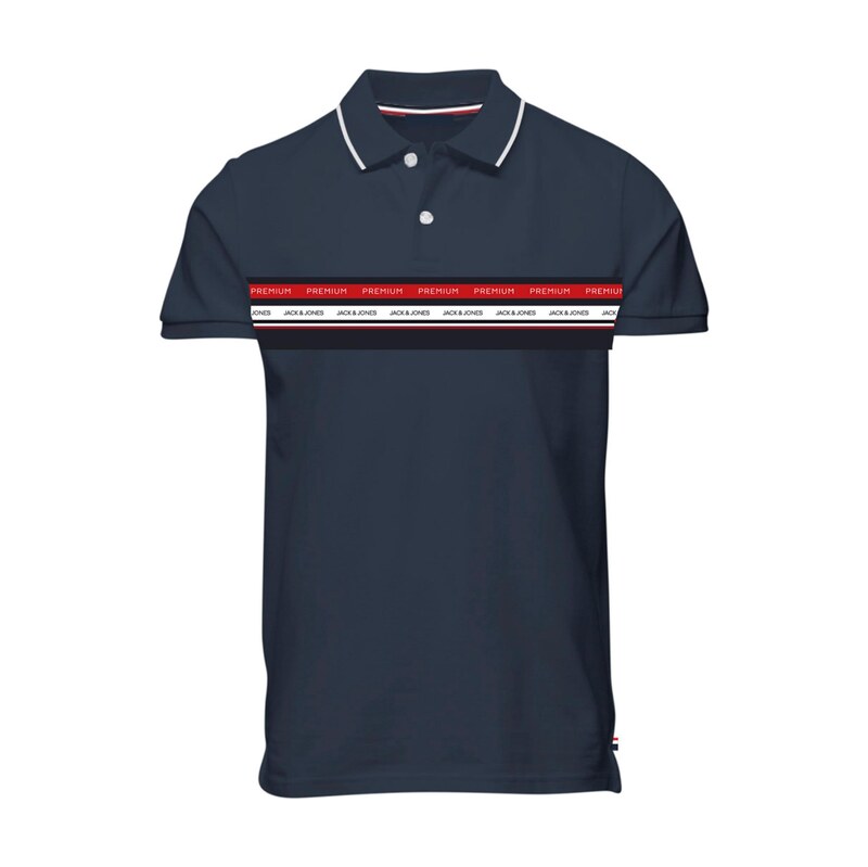 JACK & JONES Tričko JPRBLUWillow noční modrá / červená / černá /