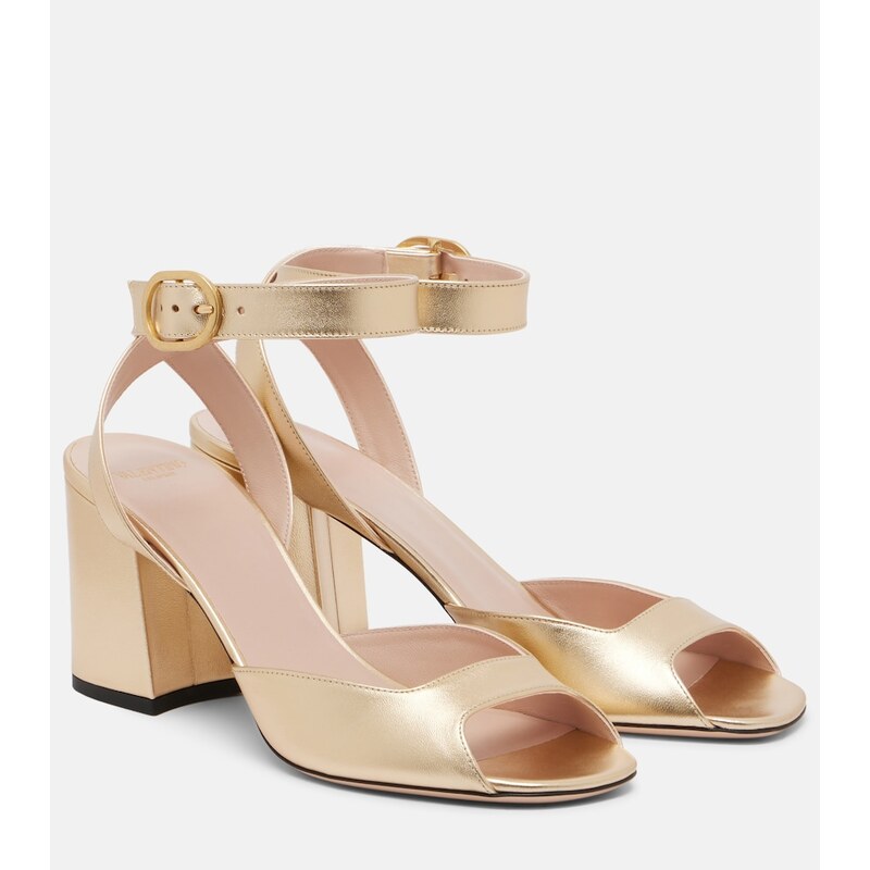 Valentino Garavani Fawcette metallic leather sandals
