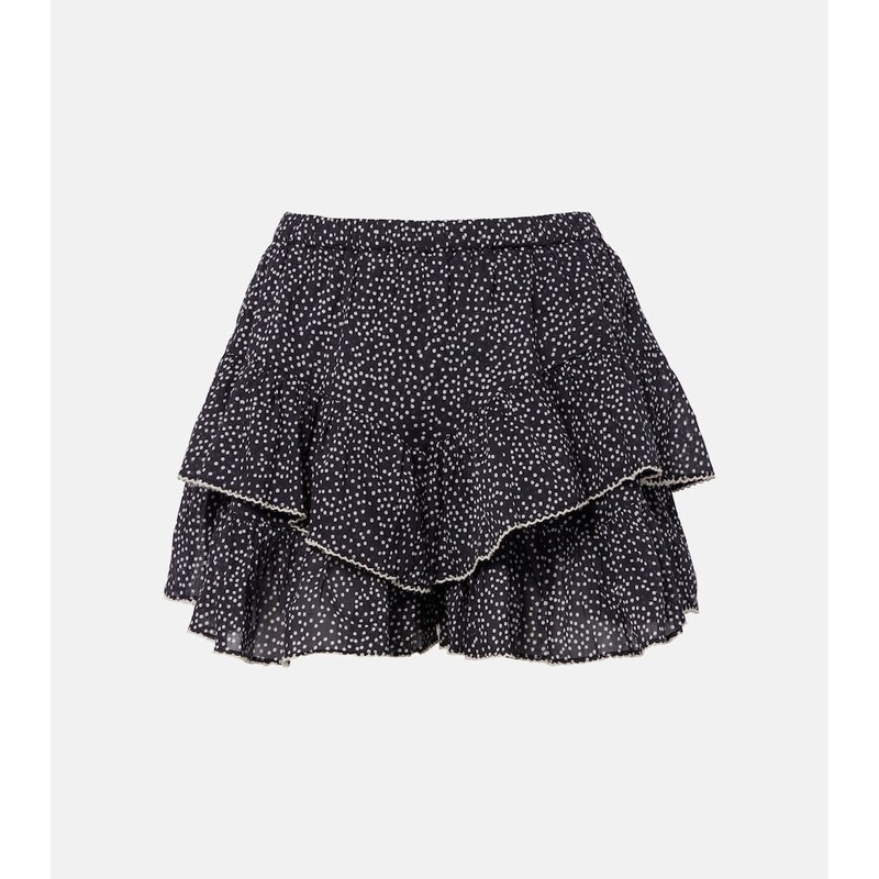 Marant Etoile Jocadia polka-dot ruffled cotton shorts