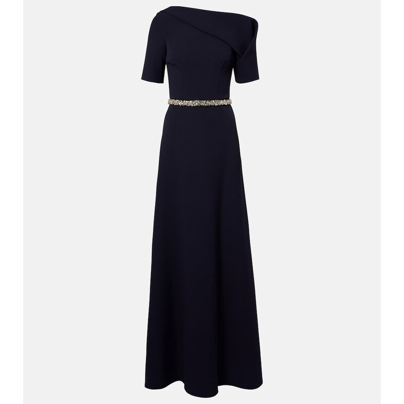 Safiyaa Stephanie embellished draped crÃªpe gown