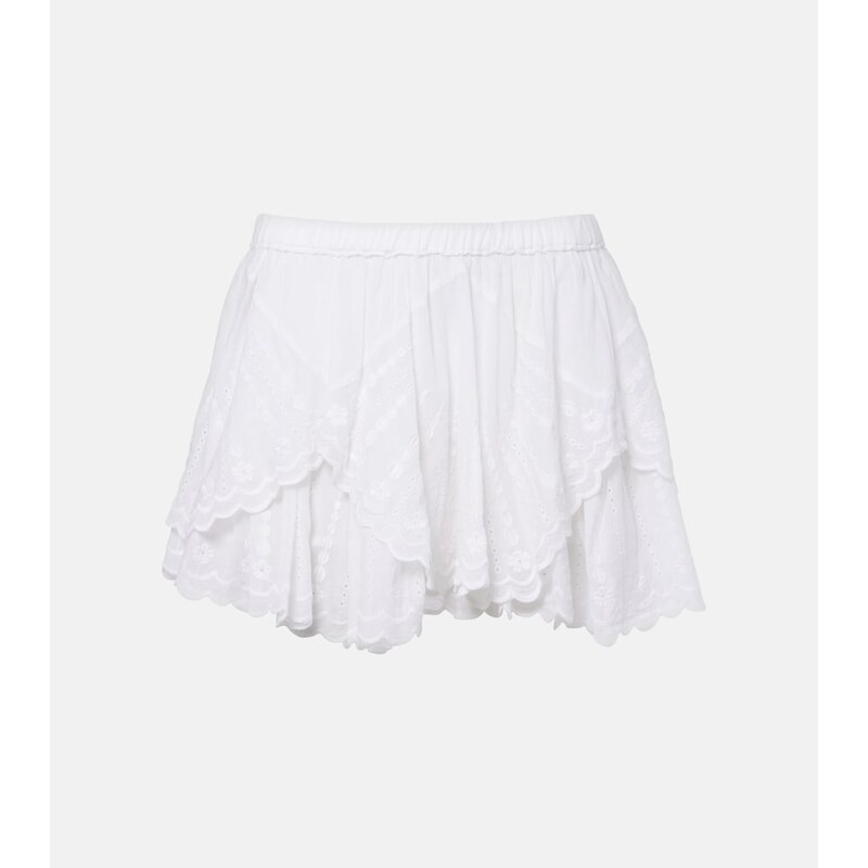 Marant Etoile Layale ruffled cotton shorts