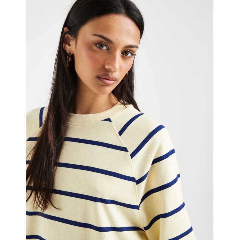ASOS DESIGN textured raglan short sleeve tee in buttermilk &