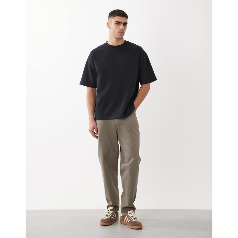 ASOS DESIGN Premium interlock oversized t-shirt in black