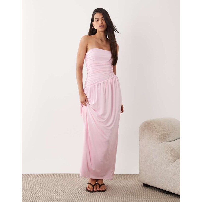 Aria Cove double layered slinky bandeau asymmetric hem ruched