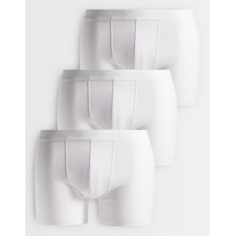 ASOS DESIGN 3 pack breathemax trunks in white