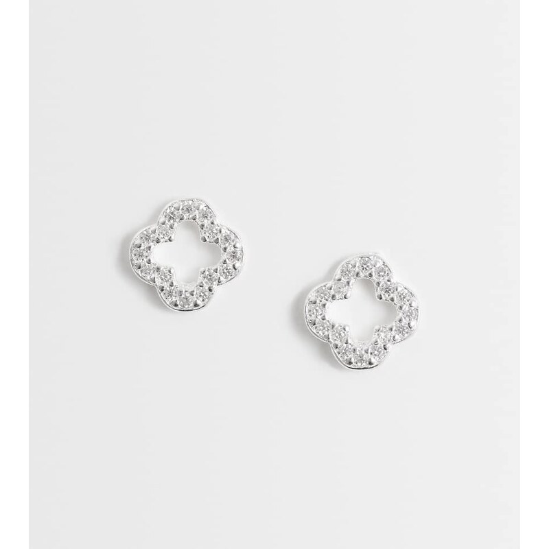 Kingsley Ryan gemset clover stud in sterling silver