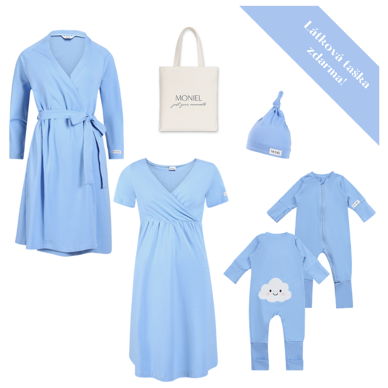 Moniel souprava do porodnice pro maminku a miminko Newborn Sky