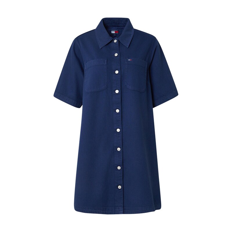Tommy Jeans Košilové šaty modrá džínovina