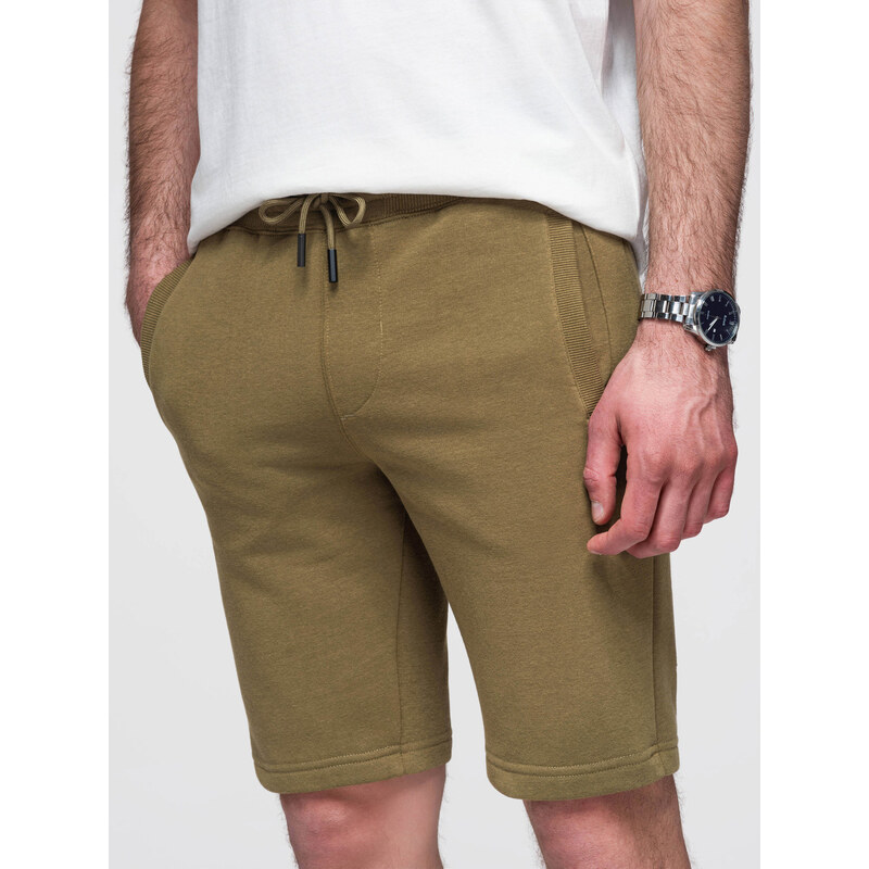 Ombre Mens pre-knee BASIC sweat shorts - olive