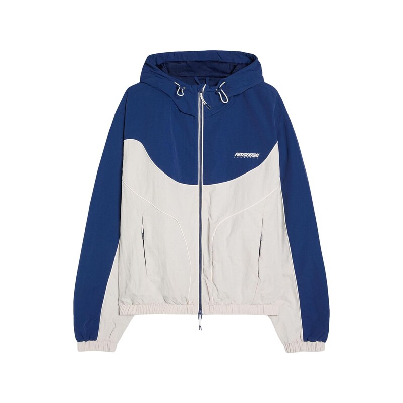 Bershka Přechodná bunda modrá / bílá