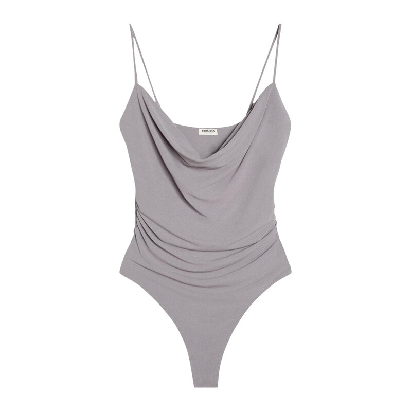 Bershka Tričkové body šedá