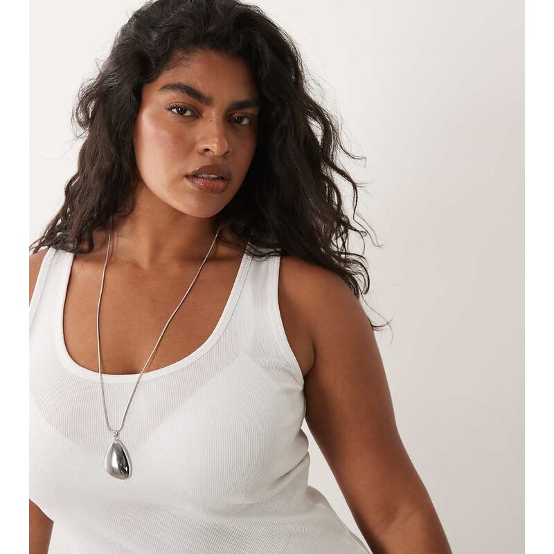 Brave Soul Plus Brave Soul Curve ribbed scoop neck vest top in