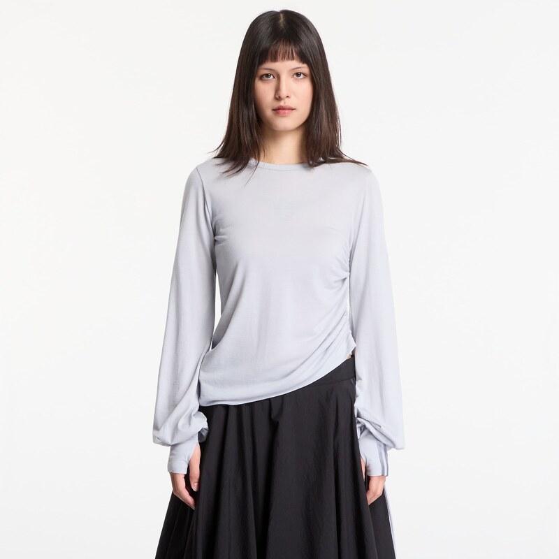 Tričko Y-3 Wool Cinched Drape Long Sleeve Long-Sleeve Top Lgh
