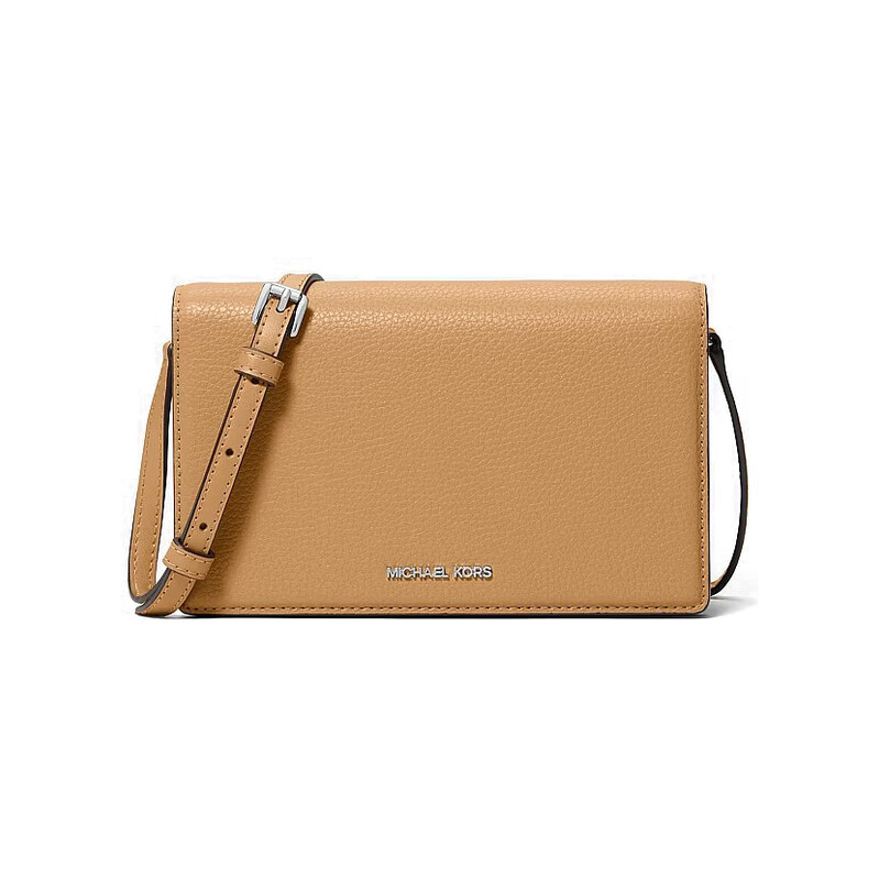 Michael Kors crossbody kabelka s překlápkou hnědá