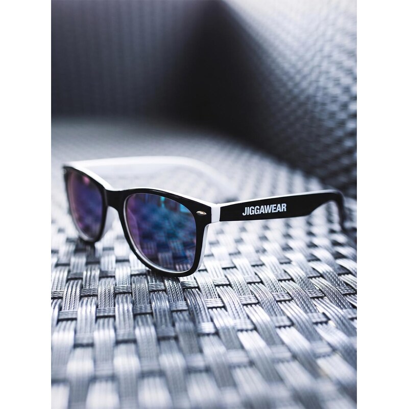 Wayfarer Black/White/Blue Jigga Wear Sluneční brýle s UV filtrem