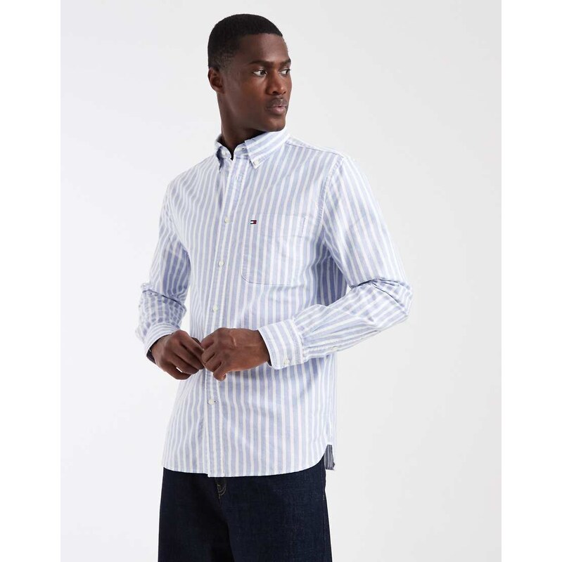 Tommy Hilfiger stripe regular fit oxford shirt in light blue