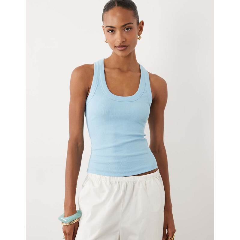 Gina Tricot racer back tank vest top in blue