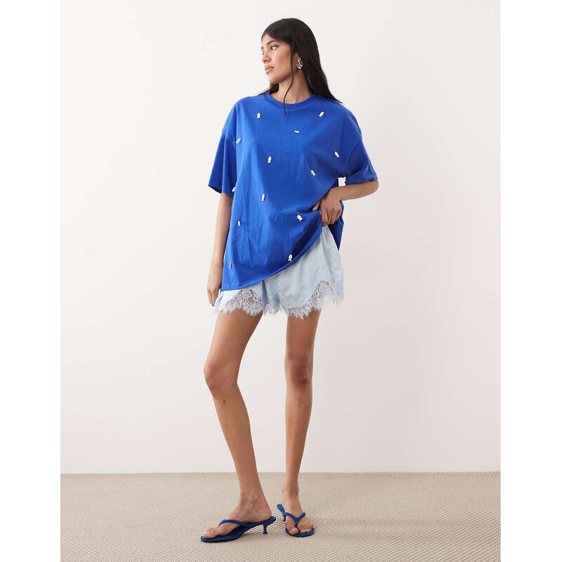 Sister Jane Unisex Nerina embellished fish detail short sleeve t