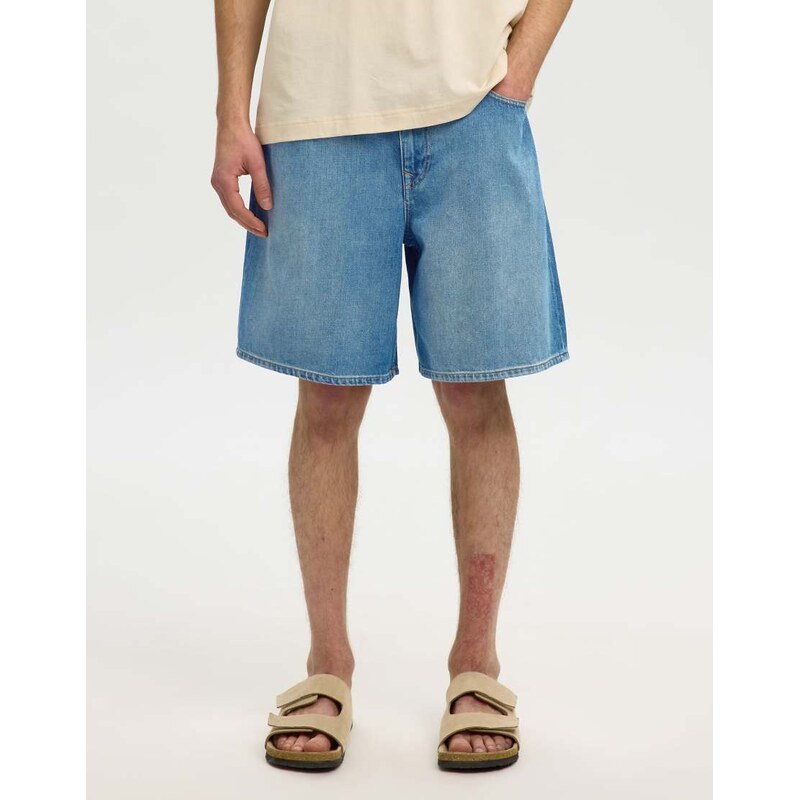 Selected Denim shorts in medium blue denim