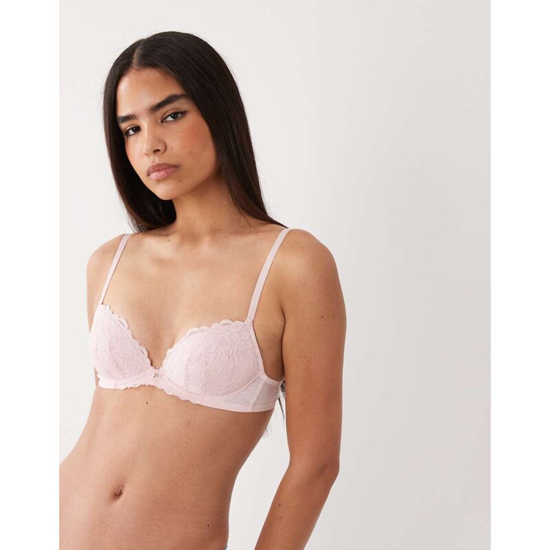 Ann Summers 2 pack Sexy Lace plunge bras in white and pale pink