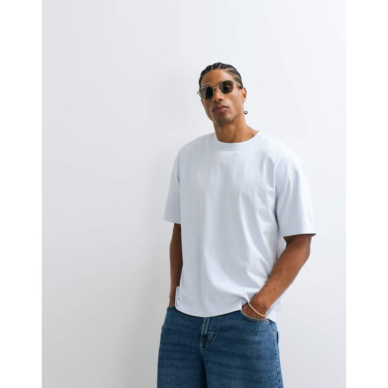 Hollister boxy heavyweight t-shirt in light blue