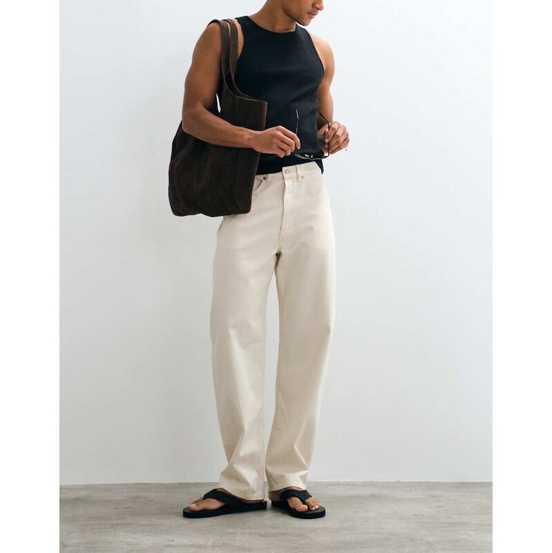 ARKET Creek wide leg jeans in off white