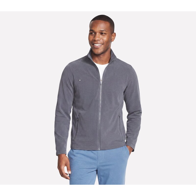 Skechers Muži GO WALK Everywhere Full Zip bunda v Cerná/Sedá