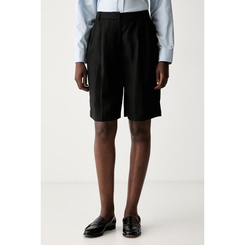 Tommy Hilfiger bermudy dámské s příměsí lnu