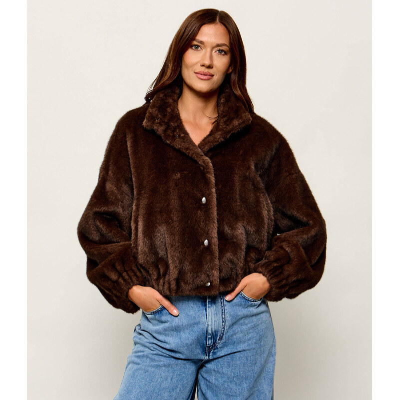 Dámská bunda Weekend MaxMara Kožíšek v bronzově hnědém odstínu
