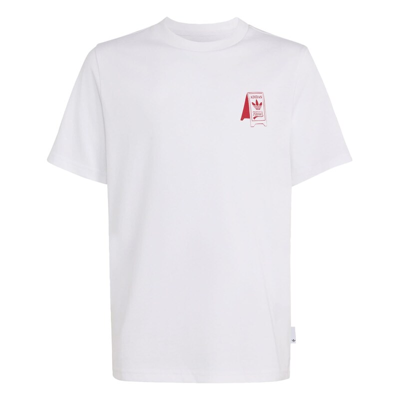 ADIDAS ORIGINALS Tričko Foodstand karmínově červené / bílá