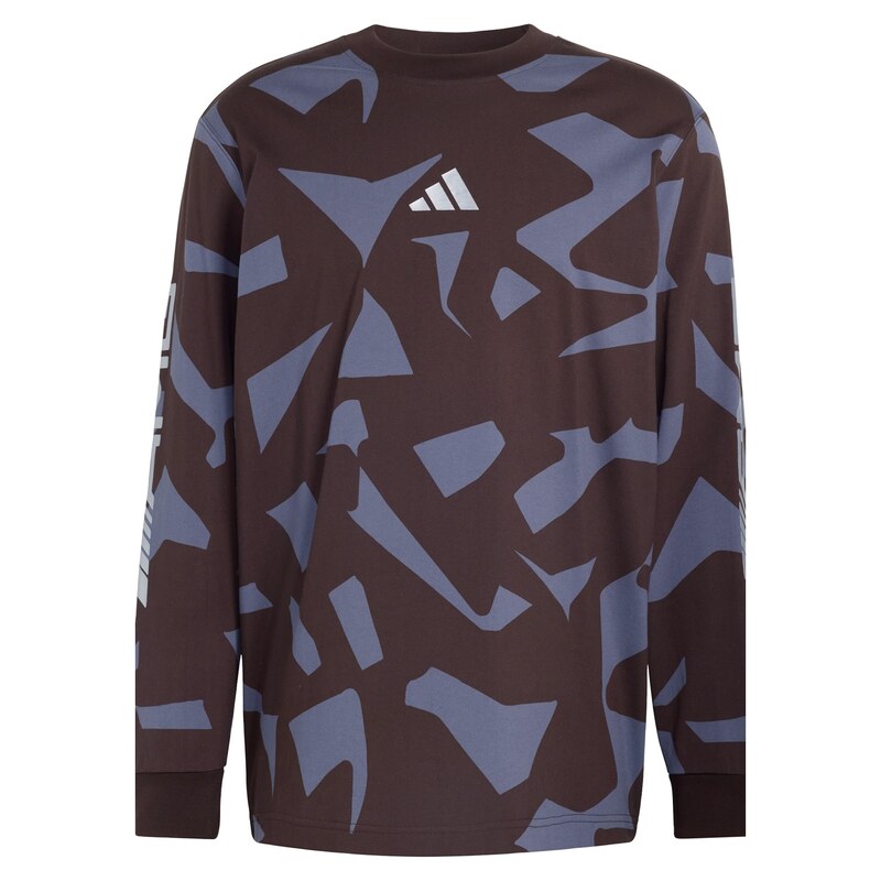 ADIDAS PERFORMANCE Tričko čokoládová / světle fialová / stříbrná